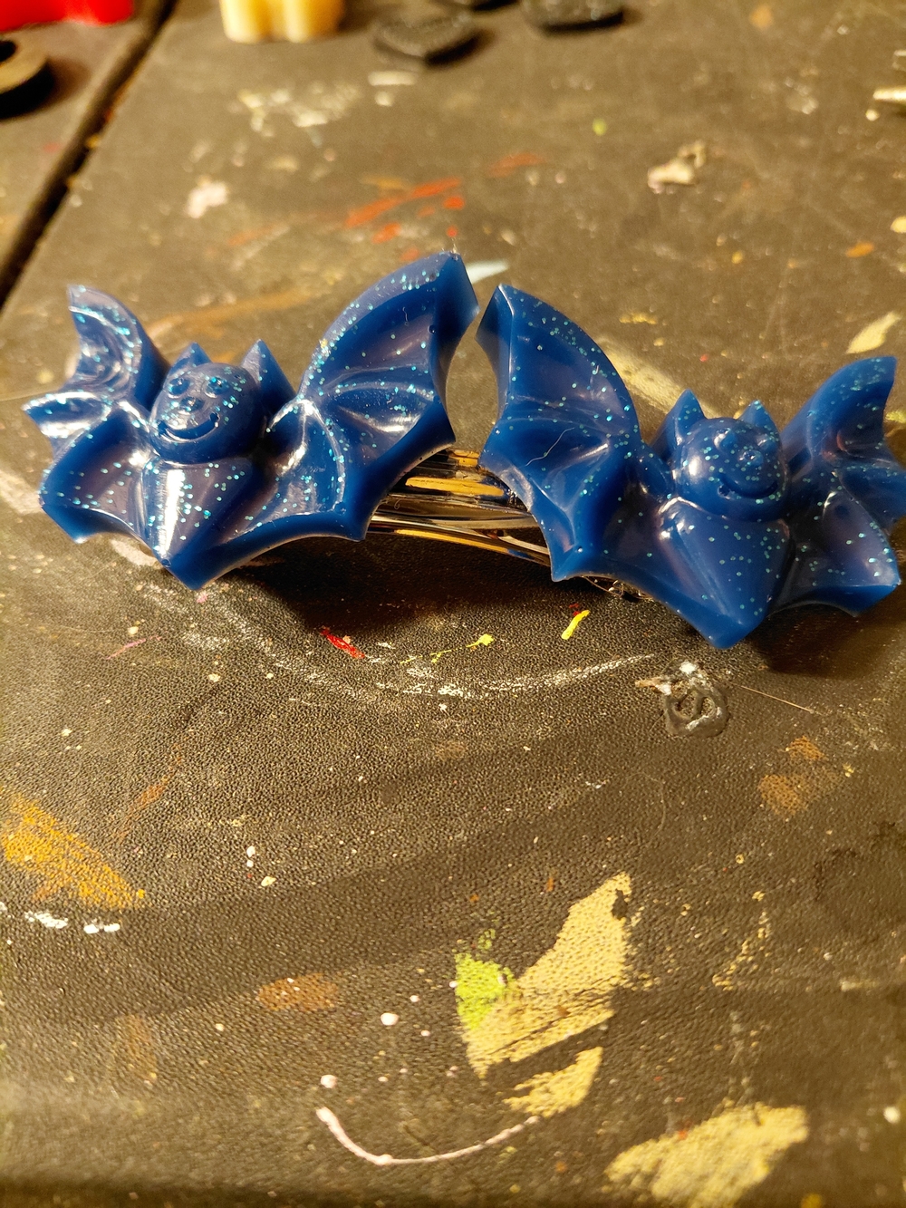Blue Glitter Bat Hair Clip for Kids — Cute Sparkle Accessory